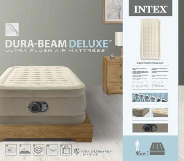 Intex Indoor Luftbett Twin Deluxe Ultra Plush Airbed 191 x 99 x 46 cm Pumpe 64426ND