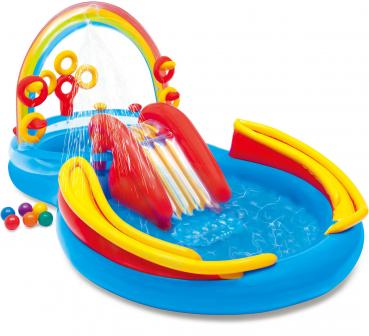 Intex Pool Play Center Rainbow Ring 297cm x 193cm x 135cm 175 Liter ab 2 Jahren 57453NP