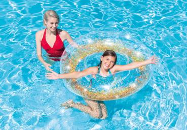 Intex Schwimmreifen transparent Glitter Ø 119cm ab 9 Jahren zufällige Auswahl 56274NP