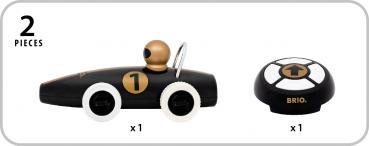 Brio Kleinkindwelt Rollspielzeug RC Rennwagen schwarz / gold 30443