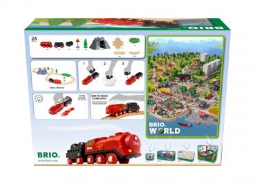 Brio World Eisenbahn Starter Set Dampflok Set 24 Teile 36017