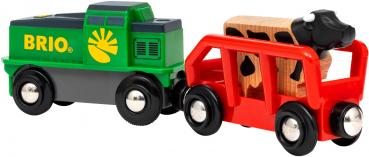 Brio World Eisenbahn Zug Bauernhof Batterie Zug 4 Teile 36018