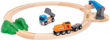 Brio World Eisenbahn Starter Set Güterzug mit Kran A 14 Teile 36028