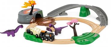 Brio World Eisenbahn Starter Set Dinosaurier Abenteuer-Set 21 Teile 36094