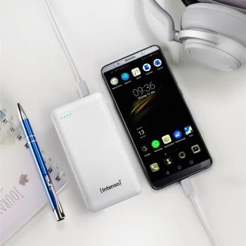 Intenso Powerbank mobile Ladestation Slim XS 20000 mAh Typ A / C USB OUT weiß