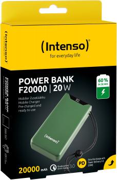 Intenso Powerbank F20000 PD Qualcomm Quick Charge 3.0 20000 mAh 1x USB Typ A und C OUT grün