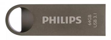Philips USB Stick 64GB Speicherstick Moon Aluminium grau USB 3.1