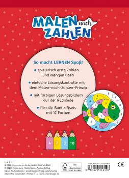 Ravensburger Buch Kreativität Malen nach Zahlen Vorschule Erste Zahlen 41619