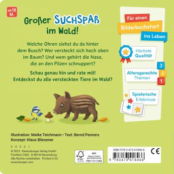 Ravensburger Buch Pappbilderbuch Rate mal Wer sitzt im Wald? 41846