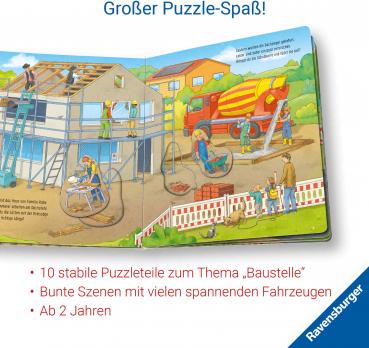 Ravensburger Buch Pappbilderbuch Mein großes Puzzle-Spielbuch Baustelle 41860