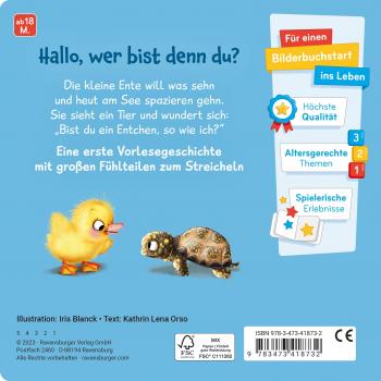 Ravensburger Buch Pappbilderbuch Mein erstes Vorlese-Fühlbuch Bist du eine Ente? 41873