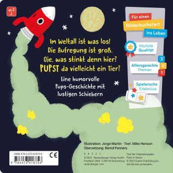 Ravensburger Buch Pappbilderbuch Pups im All! Wer war’s? 41875