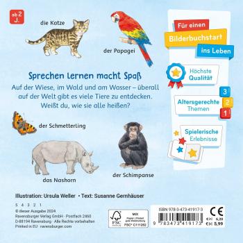 Ravensburger Buch Pappbilderbuch Mein Bilder-Wörterbuch Unsere Tiere 41917