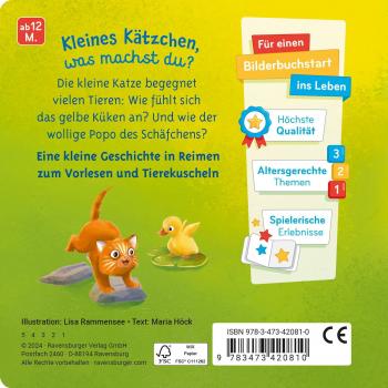 Ravensburger Buch Pappbilderbuch Mein liebstes Vorlese-Fühlbuch Die kleine Katze 42081