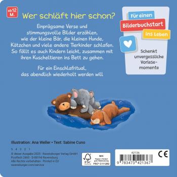 Ravensburger Buch Pappbilderbuch Vorlesen Wenn kleine Tiere müde sind 42136