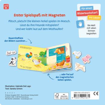 Ravensburger Buch Pappbilderbuch Mein erstes Magnetbuch Wer spielt mit wem? Bauernhoftiere 42167