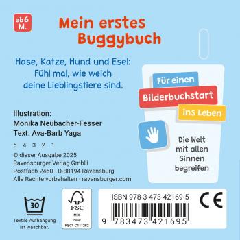 Ravensburger Buch Pappbilderbuch Mitmachen Mein erstes Buggybuch Fühl mal! Lieblingstiere 42169