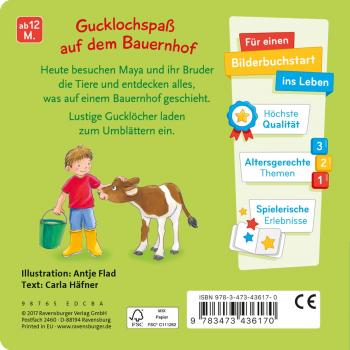 Ravensburger Pappbilderbuch Mein Bauernhof Gucklochbuch 43617