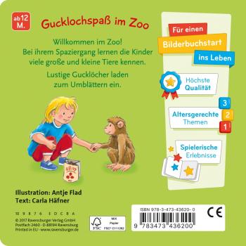 Ravensburger Pappbilderbuch Mein Zoo Gucklochbuch 43620