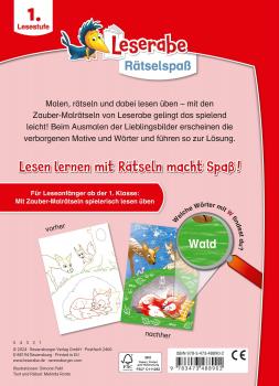 Ravensburger Buch Leserabe Rätselspaß Zauber-Malrätsel zum Lesenlernen Im Wald (1. Lesestufe) 48890