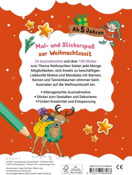 Ravensburger Buch Activity Mein liebstes Weihnachtsmalheft mit Stickern ab 5 48898