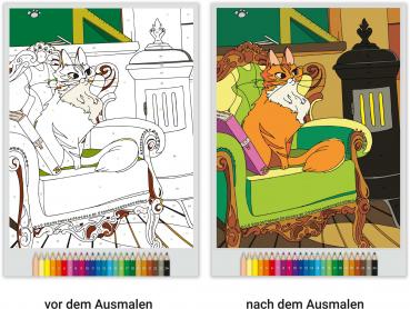 Ravensburger Buch Kreativität Malen nach Zahlen Mitternachtskatzen 48917