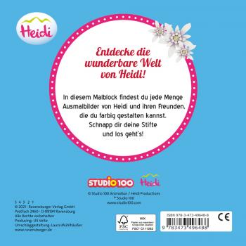 Ravensburger Buch Activity Heidi Mein Malblock 49648