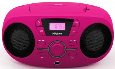 Bigben tragbarer CD Player CD61 pink USB MP3 FM Radio AUX-IN AU363180