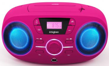 Bigben tragbarer CD Player CD61 pink USB MP3 FM Radio AUX-IN AU363180