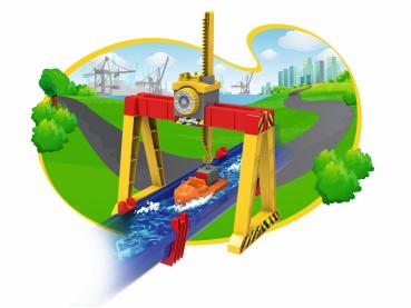 AquaPlay Outdoor Wasser Spielzeug Wasserbahn ContainerCrane Set Kran 8700000124