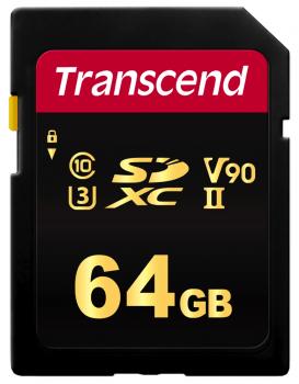 Transcend SDXC Karte 64GB Speicherkarte 700S UHS-II U3 4K V90 Class 10