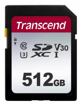 Transcend SDXC Karte 512GB Speicherkarte 300S UHS-I U3 4K V30 Class 10