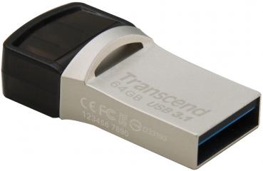 Transcend USB Stick 64GB Speicherstick JetFlash 890S Typ C USB 3.1 mit USB 3.1