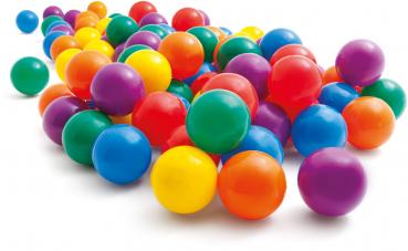 100 Intex Bälle Fun Ballz Bällebad Ø 8cm rot, gelb, blau, orange, grün und violett 49600NP