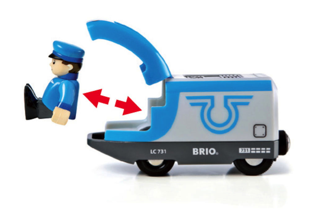 Spielwaren Express - Brio World Eisenbahn Zug Blauer Reisezug Batterielok 3  Teile 33506