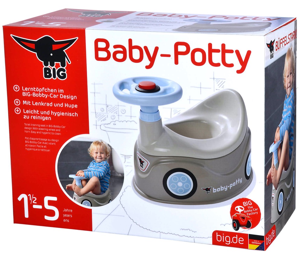 Spielwaren Express - BIG Kleinkind Pflege Töpfchen mit Lenkrad Baby Potty  grau 800054801