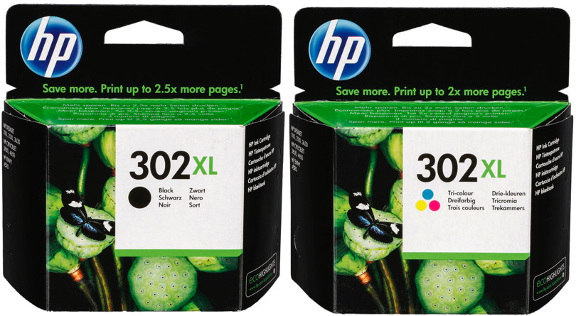 Spielwaren Express - 2 HP Multipack tri-color Druckerpatronen 302 Nr. XL / BK Tinte
