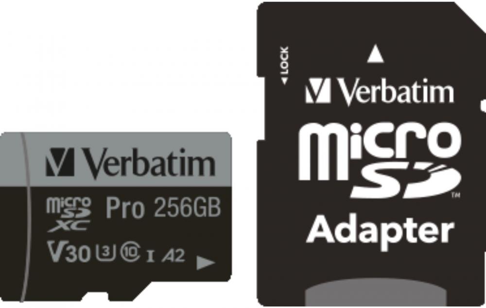 Verbatim Micro SDXC Karte 256GB Speicherkarte Pro UHS-I U3 4K Class 10