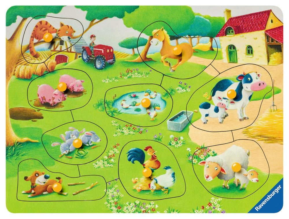 9 Teile Ravensburger Kinder Holz Puzzle my first wooden Kleiner Bauernhof 03683