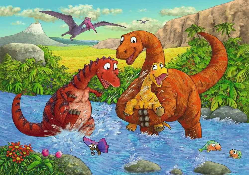 2 x 24 Teile Ravensburger Kinder Puzzle Spielende Dinos 05030