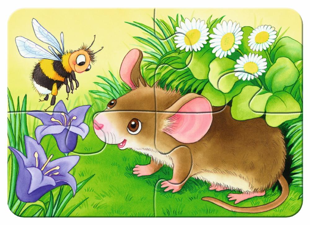 2, 4, 6, 8 Teile Ravensburger Kinder Puzzle my first puzzles Süße Gartenbewohner 06952