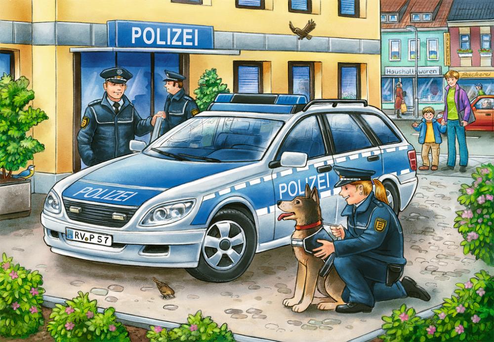 2 x 12 Teile Ravensburger Kinder Puzzle Polizei und Feuerwehr 07574