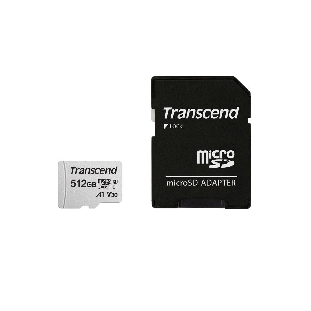 Transcend Micro SDXC Karte 512GB Speicherkarte 300S UHS-I U3 4K A1 V30 Class 10