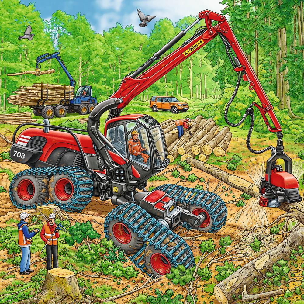 3 x 49 Teile Ravensburger Kinder Puzzle Große Maschinen 08012