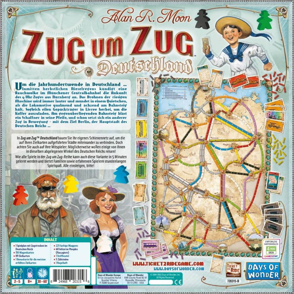 Days of Wonder Familienspiel Strategiespiel Zug um Zug Deutschland inkl. 1902 DOWD0026