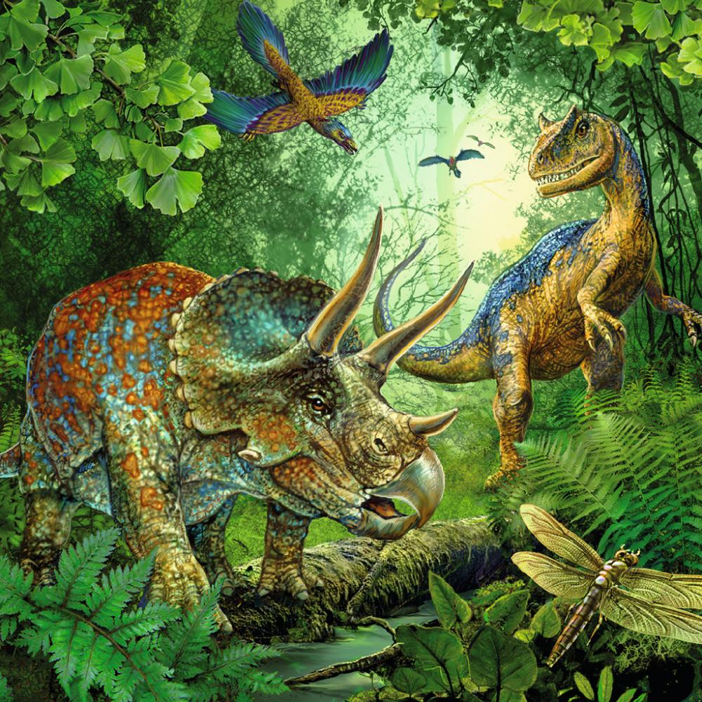 3 x 49 Teile Ravensburger Kinder Puzzle Faszination Dinosaurier 09317