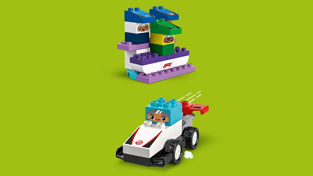 LEGO® DUPLO® F1® Team Rennautos mit Rennfahrern 70 Teile 10445