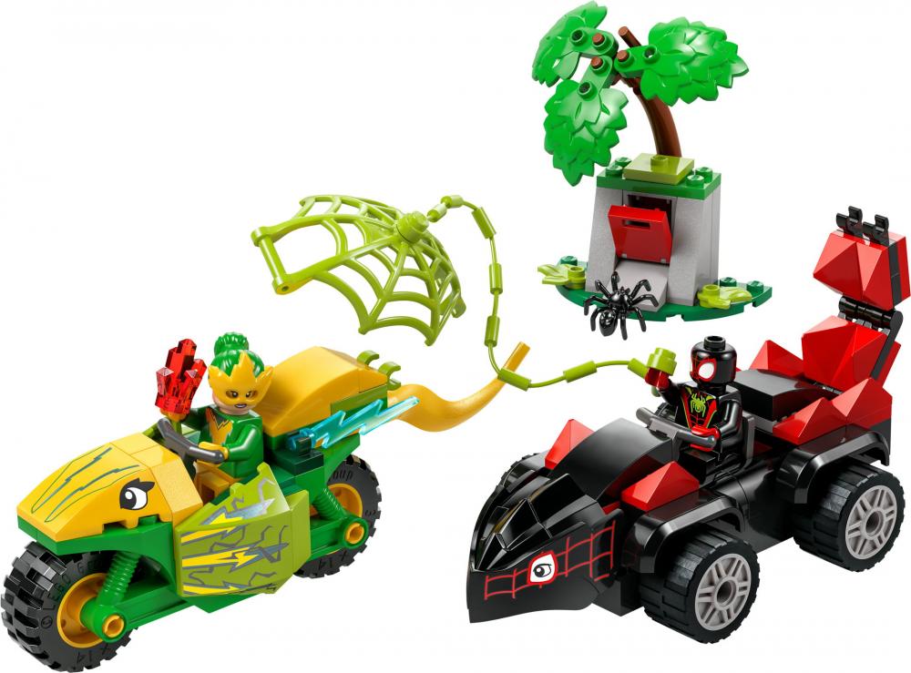 LEGO® Spidey Super-Freunde Actionspaß mit Spin und Electro in ihren Dino-Flitzern 124 Teile 11198