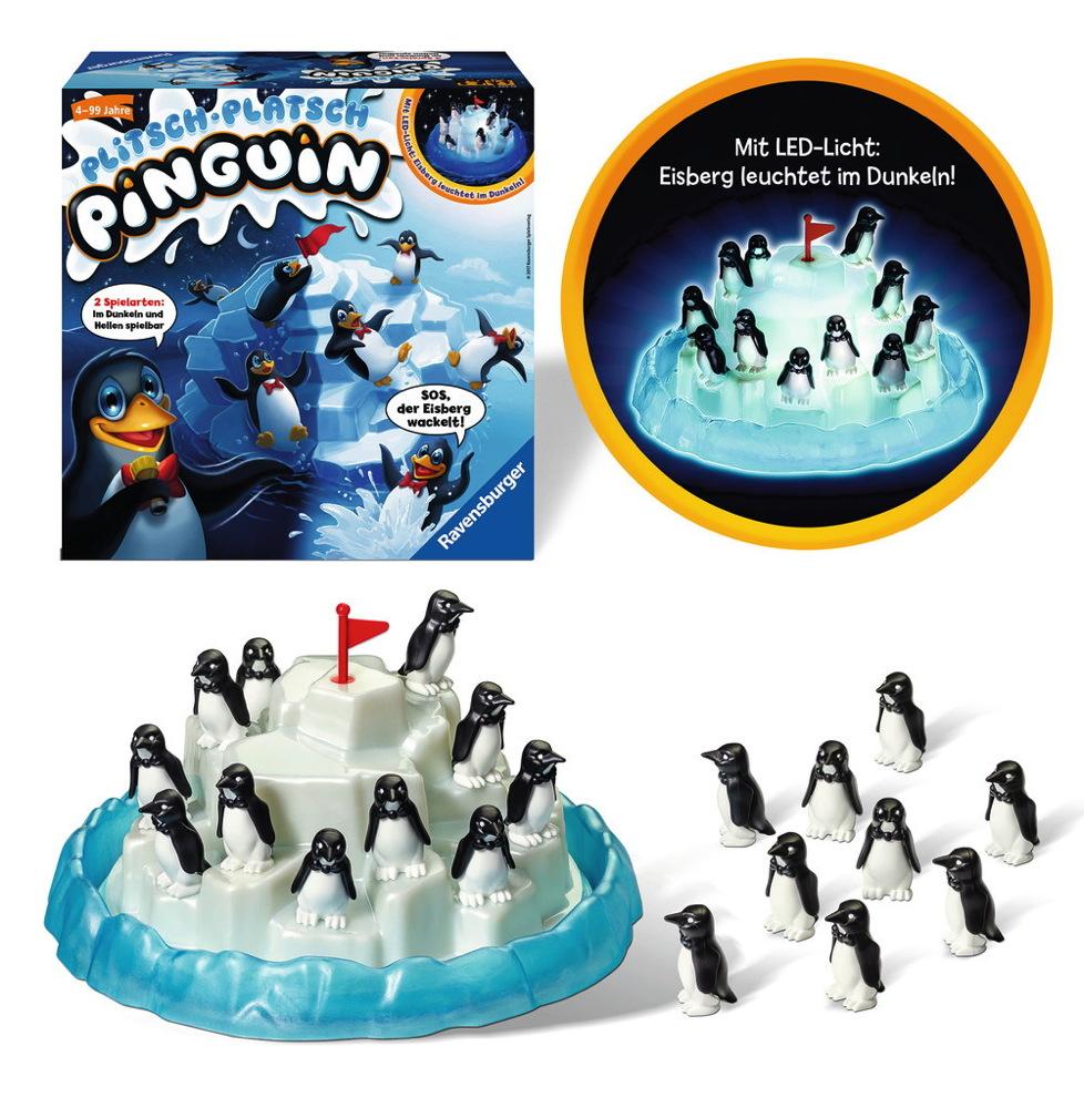 Ravensburger Kinderspiel Geschicklichkeitsspiel Plitsch-Platsch Pinguin 21325