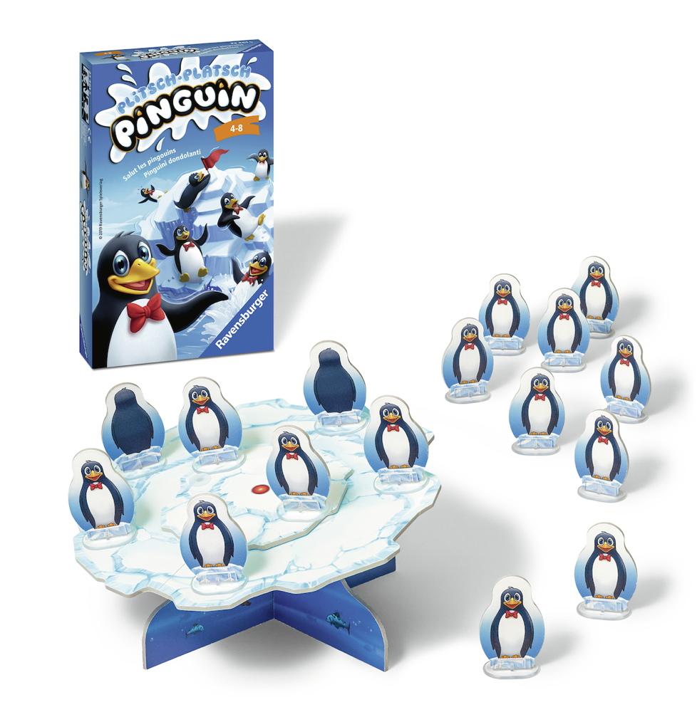 Ravensburger Mitbringspiel Geschicklichkeitsspiel Plitsch-Platsch Pinguin 23461